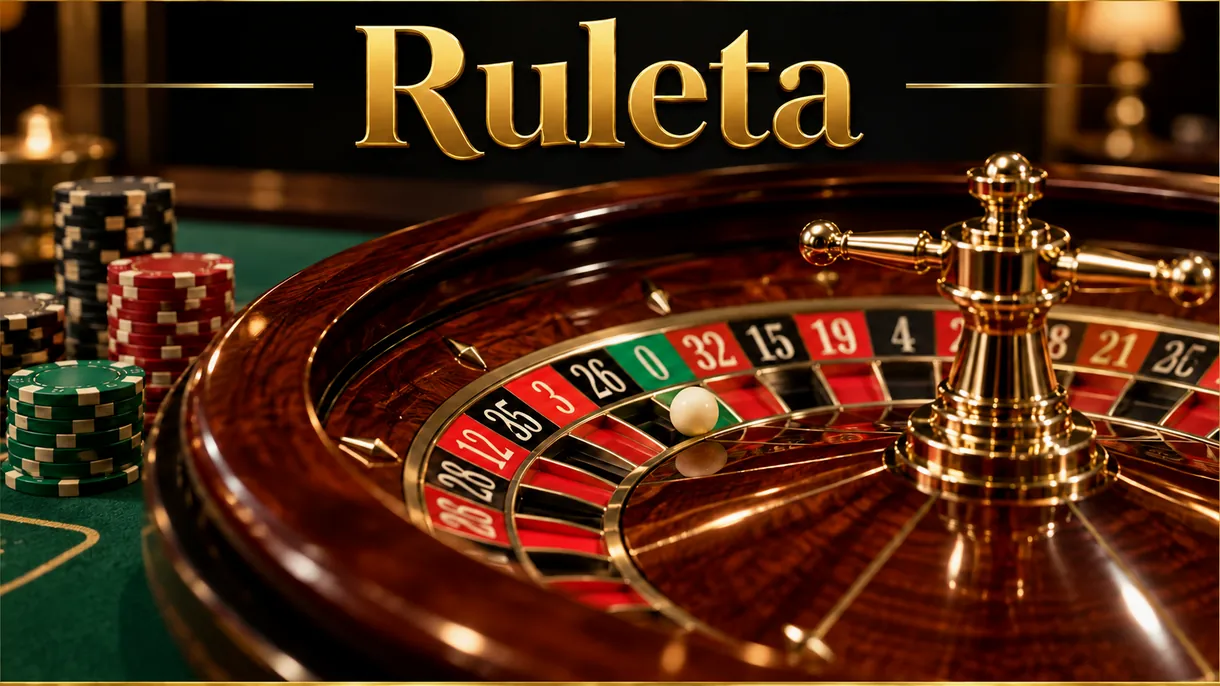 Ilustración editorial de una ruleta en un estudio de transmisión en directo